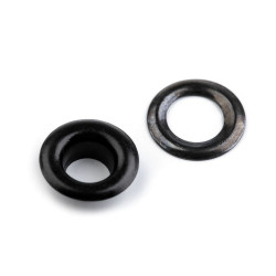 Ocheți metalici inoxidabili, ø7 mm - Nichel negru (100 Perechi)