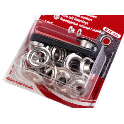 Set ocheți cu dispozitiv de atașare, ø8 mm - Nichel (1 Blister)
