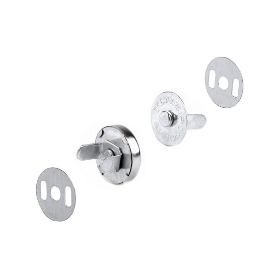 Închizatori / capse magnetice, ø15 mm - Nichel (200 Seturi) Închizatori / capse magnetice, ø15 mm - Nichel (200 Seturi)