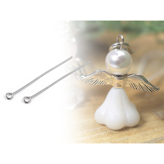Ace cu buclă, 40 cm - Platinum (250 Bucăți) Ace cu buclă, 40 cm - Platinum (250 Bucăți)