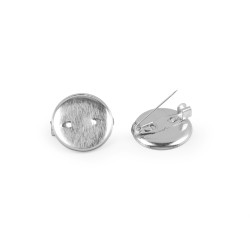 Bază broșă cu platou, ø19 mm - Platinum (1000 Bucăți)