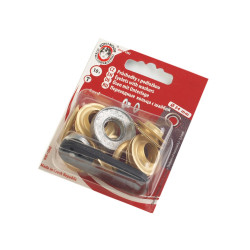 Set ocheți cu dispozitiv de atașare, ø12 mm - Auriu (1 Blister)