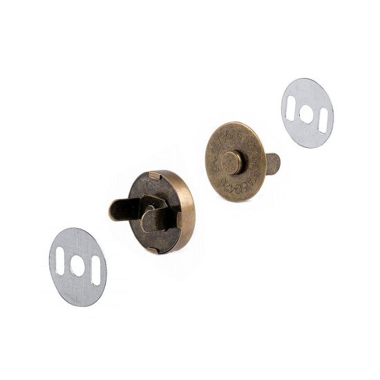 Închizatori / capse magnetice, finisaj alamă antică, ø18 mm - Alamă antică (20 Seturi) Închizatori / capse magnetice, finisaj alamă antică, ø18 mm - Alamă antică (20 Seturi)