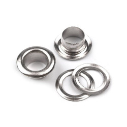 Ocheți metalici, ø6 mm - Nichel (100 Perechi)
