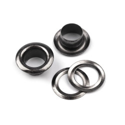Ocheți metalici, ø6 mm - Nichel negru (100 Perechi)