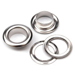 Ocheți metalici, ø10 mm - Nichel (100 Perechi)