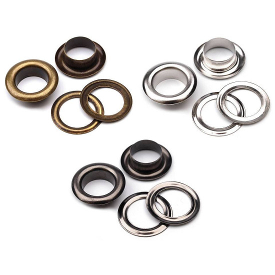 Ocheți metalici, ø10 mm - Nichel negru (300 Perechi)