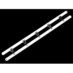 Închizător corset, 12 mm x 30; 35 cm - Alb (1 Pereche)