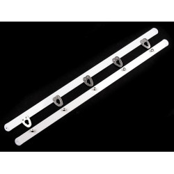 Închizător corset, 12 mm x 30; 35 cm - Alb (1 Pereche)