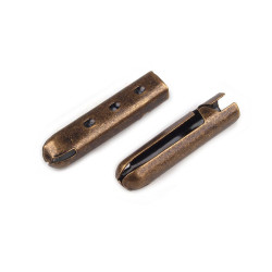 Terminație metalică pentru șnur,  ø3,3 mm - Alamă antică (5 Bucăți)