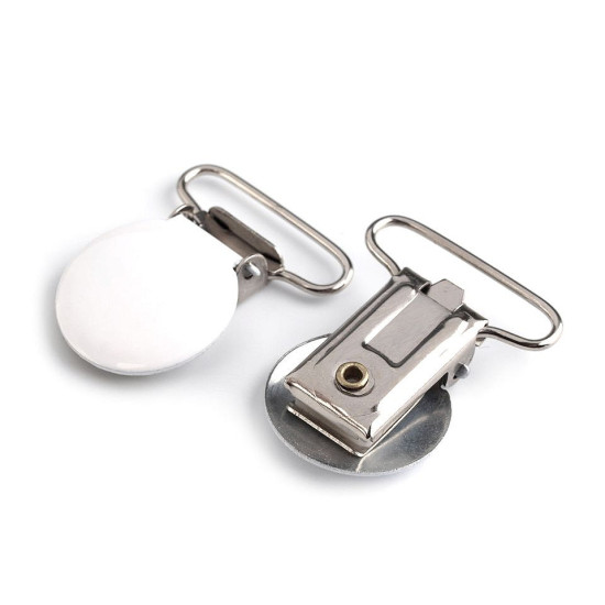 Clips pentru bretele, lățime 25 mm - Alb (20 Bucăți) Clips pentru bretele, lățime 25 mm - Alb (20 Bucăți)