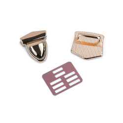 Închizătoare geantă, 33x41 mm - Auriu rose (10 Seturi)
