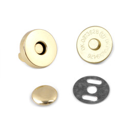 Închizatori / capse magnetice cu nit, ø18 mm - Auriu clasic (20 Seturi)