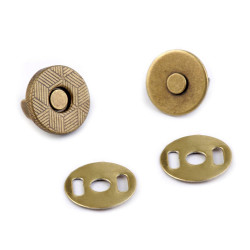 Închizatori / capse magnetice, ø10 mm - Alamă antică (100 Seturi)