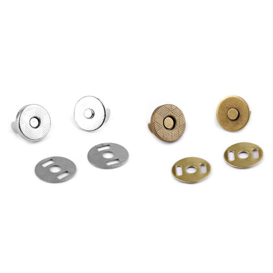 Închizatori / capse magnetice, ø10 mm - Nichel negru (100 Seturi) Închizatori / capse magnetice, ø10 mm - Nichel negru (100 Seturi)