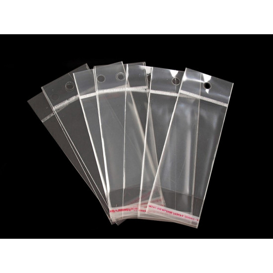 Pungi cu clapetă adezivă și agățătoare, 5x9 cm - Transparent (1000 Bucăți) Pungi cu clapetă adezivă și agățătoare, 5x9 cm - Transparent (1000 Bucăți)
