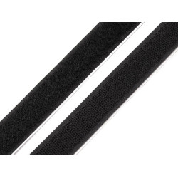 Bandă arici autoadezivă, complet (puf + scai), 20 mm - Negru (100 Metri)