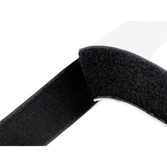 Bandă arici autoadezivă, complet (puf + scai), 50 mm - Negru (25 Metri) Bandă arici autoadezivă, complet (puf + scai), 50 mm - Negru (25 Metri)