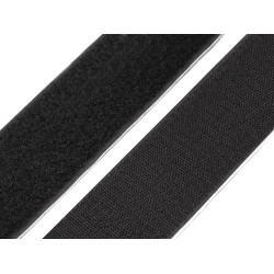 Bandă arici autoadezivă, complet (puf + scai), 50 mm - Negru (1 Metru)