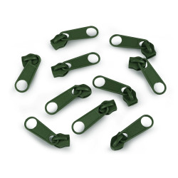 Cursor fermoar spiralat pol, no 5 - Verde pin (10 Bucăți)