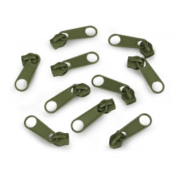 Cursor fermoar spiralat pol, no 5 - Verde gris (10 Bucăți)