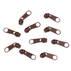 Cursor fermoar spiralat pol, no 3 - Maro (10 Bucăți)