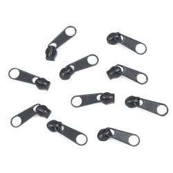 Cursor fermoar spiralat pol, no 3 - Gri oțel (10 Bucăți)