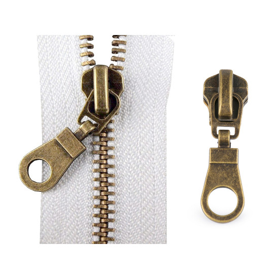 Cursor fermoar metalic, no 5 - Alamă antică (50 Bucăți) Cursor fermoar metalic, no 5 - Alamă antică (50 Bucăți)