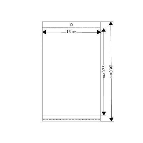 Pungi cu clapetă adezivă și agățătoare, 13x22cm - Transparent (12000 Bucăți) Pungi cu clapetă adezivă și agățătoare, 13x22cm - Transparent (12000 Bucăți)