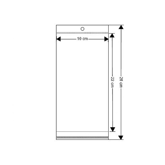 Pungi cu clapetă adezivă și agățătoare, 10x22 cm - Transparent (16000 Bucăți) Pungi cu clapetă adezivă și agățătoare, 10x22 cm - Transparent (16000 Bucăți)