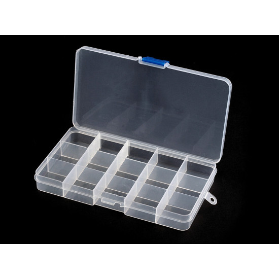 Cutie din plastic compartimentată, 10x17x2,2 c - Transparent (16 Bucăți) Cutie din plastic compartimentată, 10x17x2,2 c - Transparent (16 Bucăți)