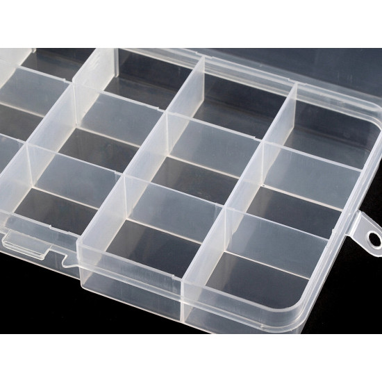 Cutie din plastic compartimentată, 10x17x2,2 c - Transparent (16 Bucăți) Cutie din plastic compartimentată, 10x17x2,2 c - Transparent (16 Bucăți)