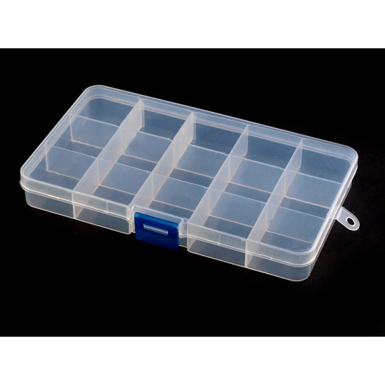 Cutie din plastic compartimentată, 10x17x2,2 c - Transparent (16 Bucăți) Cutie din plastic compartimentată, 10x17x2,2 c - Transparent (16 Bucăți)