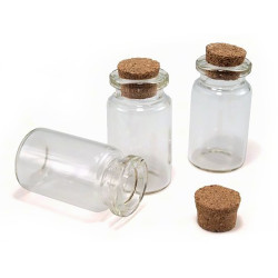 Sticluță cu dop de plută, 20x40 mm - Transparent (20 Fiole)