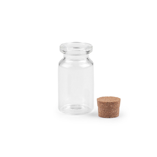 Sticluță cu dop de plută, 20x40 mm - Transparent (2400 Fiole) Sticluță cu dop de plută, 20x40 mm - Transparent (2400 Fiole)