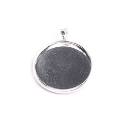 Bază pandantiv rotund, ø25 mm - Platinum (1 Bucată)