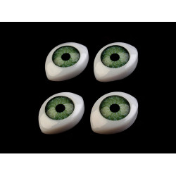 Ochi de plastic pentru jucării, 12x17mm - Verde (120 Bucăți)