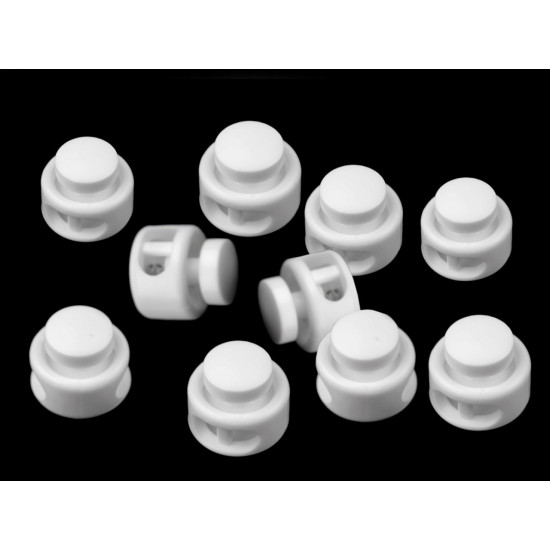 Opritori șnur, 2 găuri, 13x15 mm - Alb (200 Bucăți) Opritori șnur, 2 găuri, 13x15 mm - Alb (200 Bucăți)