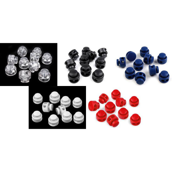 Opritori șnur, 2 găuri, 13x15 mm - Alb (200 Bucăți) Opritori șnur, 2 găuri, 13x15 mm - Alb (200 Bucăți)