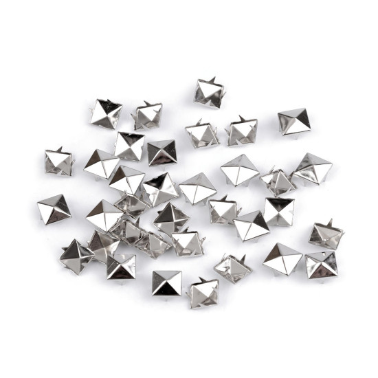 Ţinte metalice inox, model piramidă, 12x12 mm - Nichel negru (50 Bucăți) Ţinte metalice inox, model piramidă, 12x12 mm - Nichel negru (50 Bucăți)