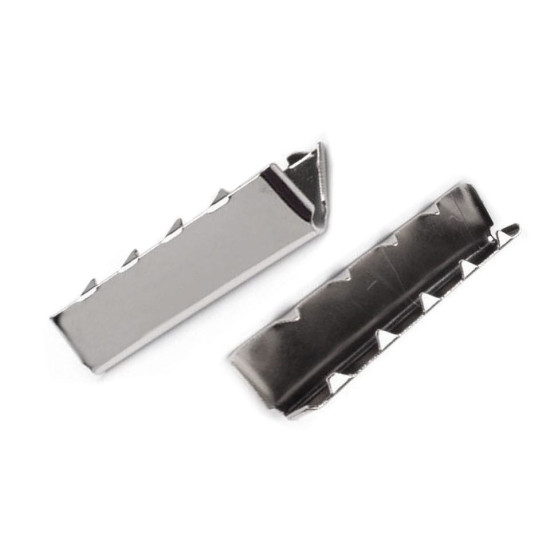Capăt / terminație panglică, 30 mm - Nichel (10 Bucăți) Capăt / terminație panglică, 30 mm - Nichel (10 Bucăți)