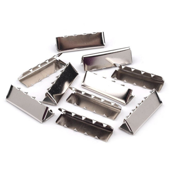 Capăt / terminație panglică, 30 mm - Nichel (10 Bucăți) Capăt / terminație panglică, 30 mm - Nichel (10 Bucăți)