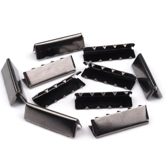 Capăt / terminație panglică, 30 mm - Nichel (10 Bucăți) Capăt / terminație panglică, 30 mm - Nichel (10 Bucăți)