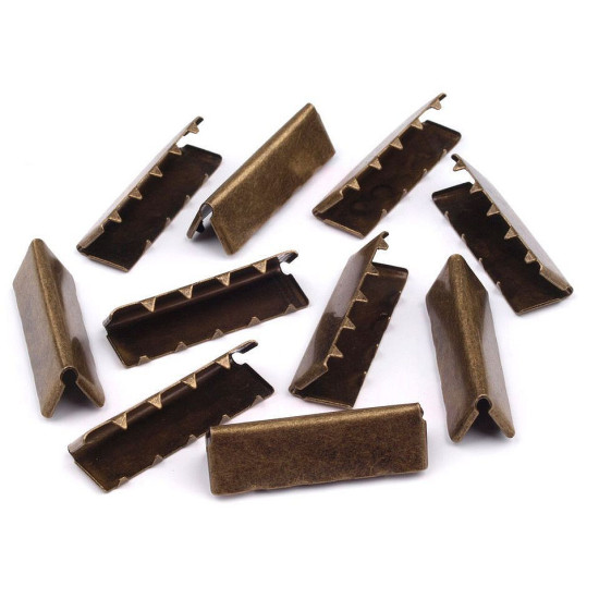 Capăt / terminație panglică, 30 mm - Nichel (10 Bucăți) Capăt / terminație panglică, 30 mm - Nichel (10 Bucăți)