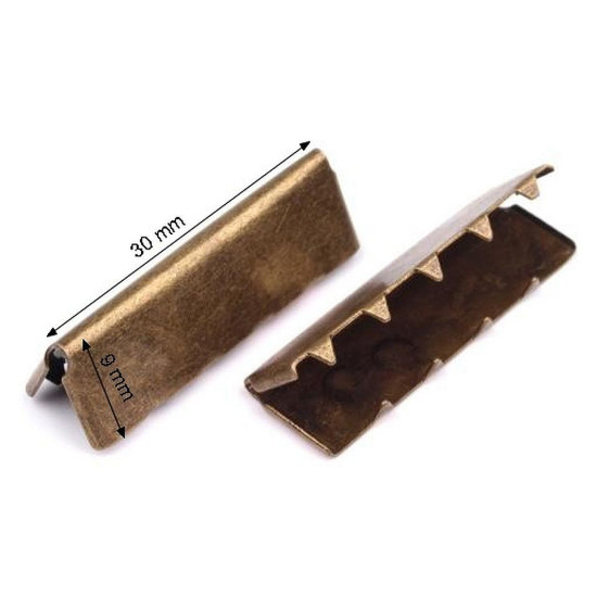 Capăt / terminație panglică, 30 mm - Nichel (10 Bucăți) Capăt / terminație panglică, 30 mm - Nichel (10 Bucăți)