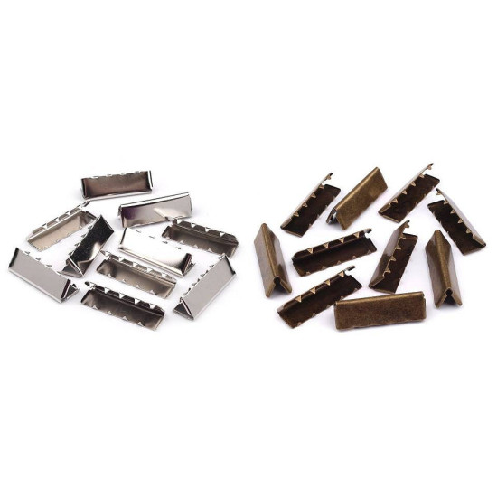 Capăt / terminație panglică, 30 mm - Nichel (10 Bucăți) Capăt / terminație panglică, 30 mm - Nichel (10 Bucăți)