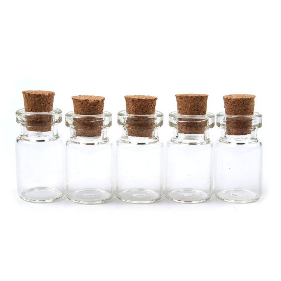 Sticluță cu dop de plută, 0,8 ml - Transparent (300 Fiole) Sticluță cu dop de plută, 0,8 ml - Transparent (300 Fiole)
