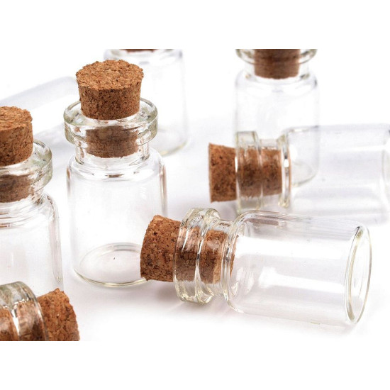 Sticluță cu dop de plută, 0,8 ml - Transparent (300 Fiole) Sticluță cu dop de plută, 0,8 ml - Transparent (300 Fiole)