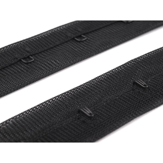 Bandă cu copci pentru confecții textile / corset, lățime 25 mm - Negru (45 Metri) Bandă cu copci pentru confecții textile / corset, lățime 25 mm - Negru (45 Metri)