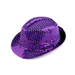 Pălărie cu paiete pentru carnaval - Violet (1 Bucată)